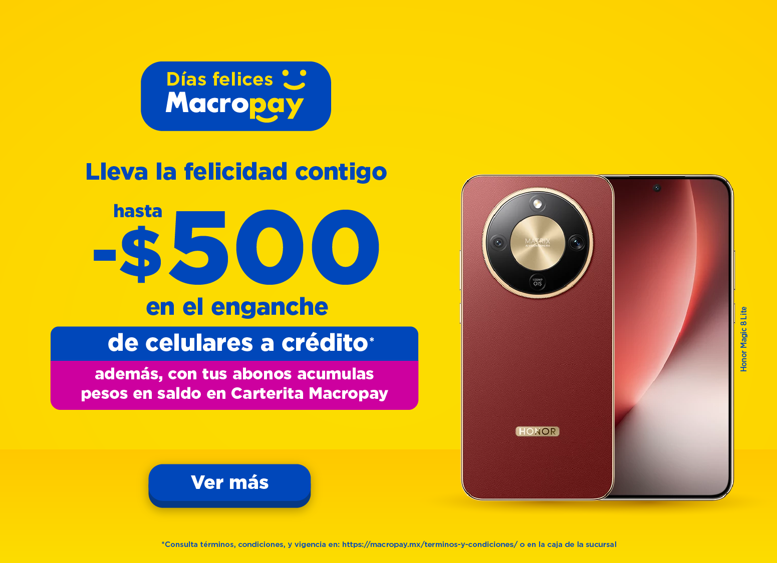 Macropay estrena a crédito celulares a crédito 500 de descuento