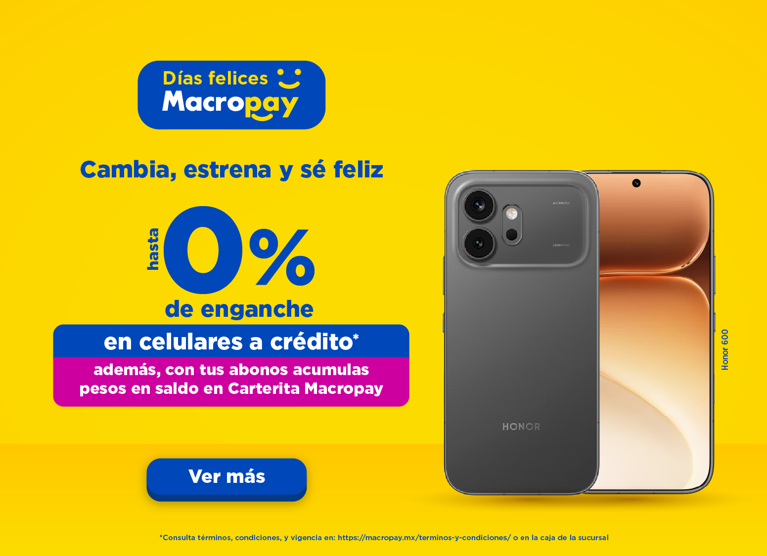 Macropay estrena a crédito celulares a crédito cero enganche