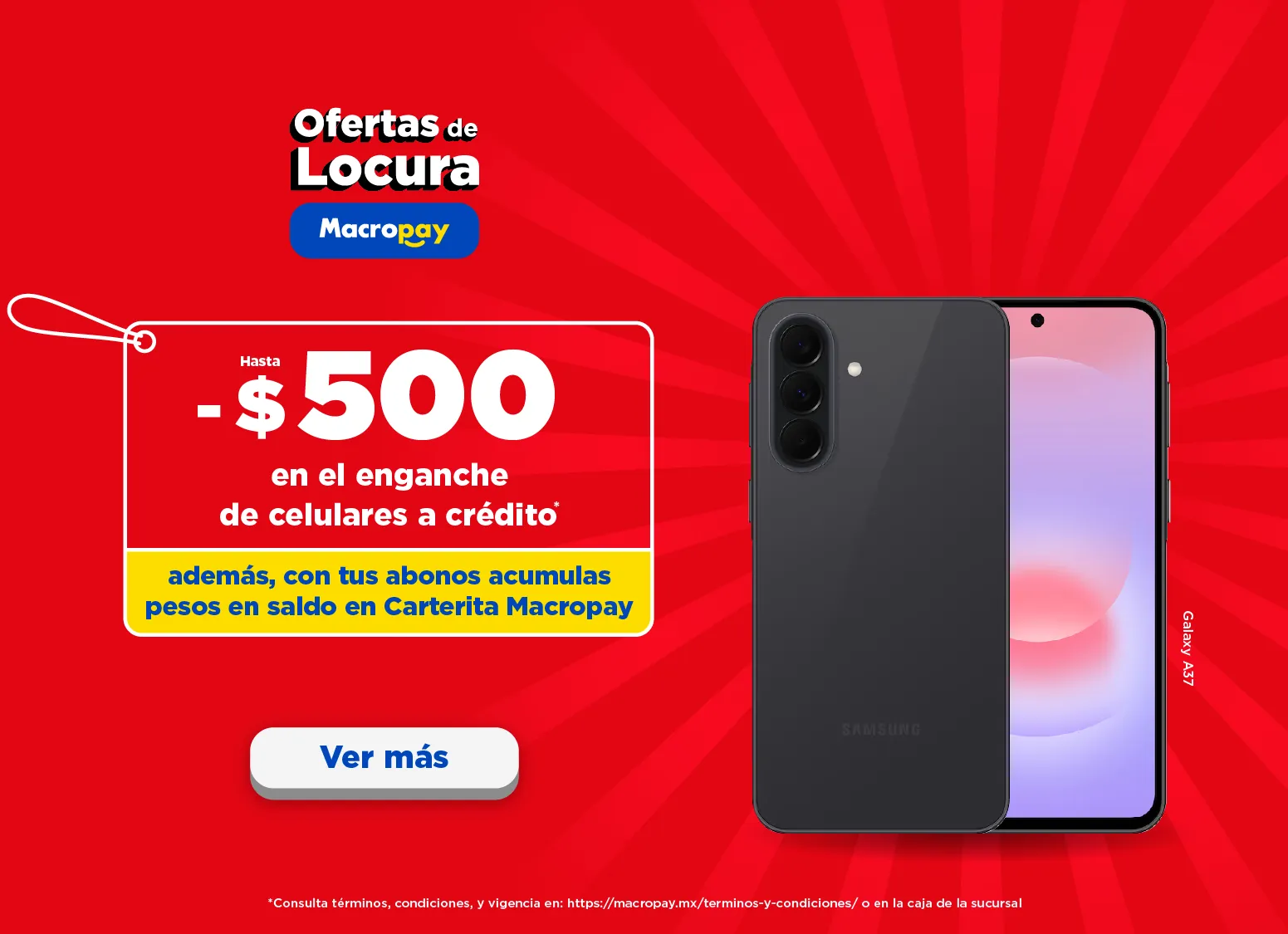 Macropay estrena a crédito celulares a crédito 500 de descuento