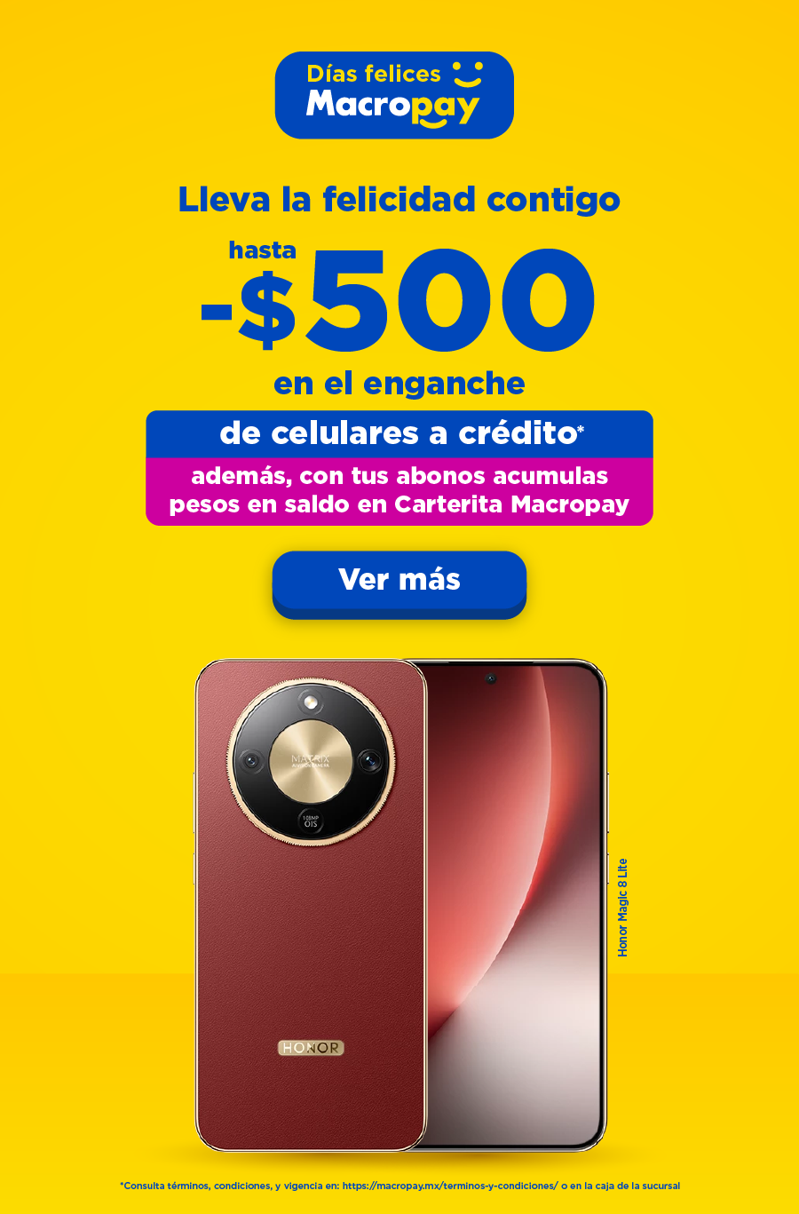 Macropay estrena a crédito celulares a crédito 500 de descuento